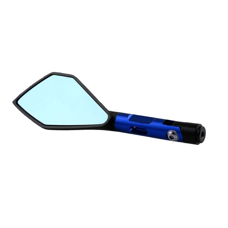 Modified Motorcycle Aluminium Alloy Rhombus Reflective Light Side Rearview Mirror (Blue) - Side Mirrors by buy2fix | Online Shopping UK | buy2fix