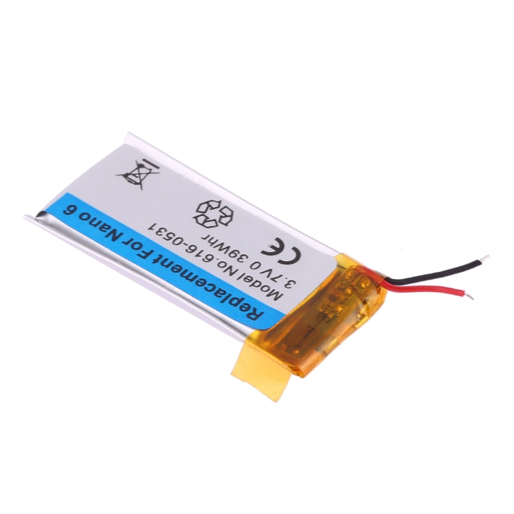 3.7V 0.39Whr For iPod nano 6 Rechargeable Replacement Li-polymer Battery - For iPad & iPod Series by buy2fix | Online Shopping UK | buy2fix