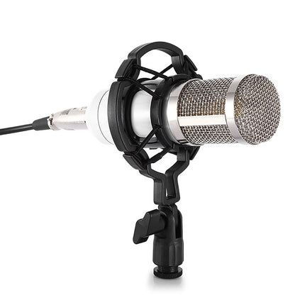 BM-800 3.5mm Studio Recording Wired Condenser Sound Microphone with Shock Mount, Compatible with PC / Mac for Live Broadcast Show, KTV, etc.(White) - Consumer Electronics by buy2fix | Online Shopping UK | buy2fix