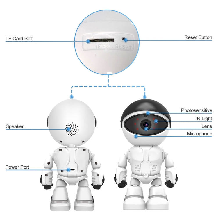 ESCAM PT205 HD 1080P Robot WiFi IP Camera, Support Motion Detection / Night Vision, IR Distance: 10m, EU Plug - Security by ESCAM | Online Shopping UK | buy2fix