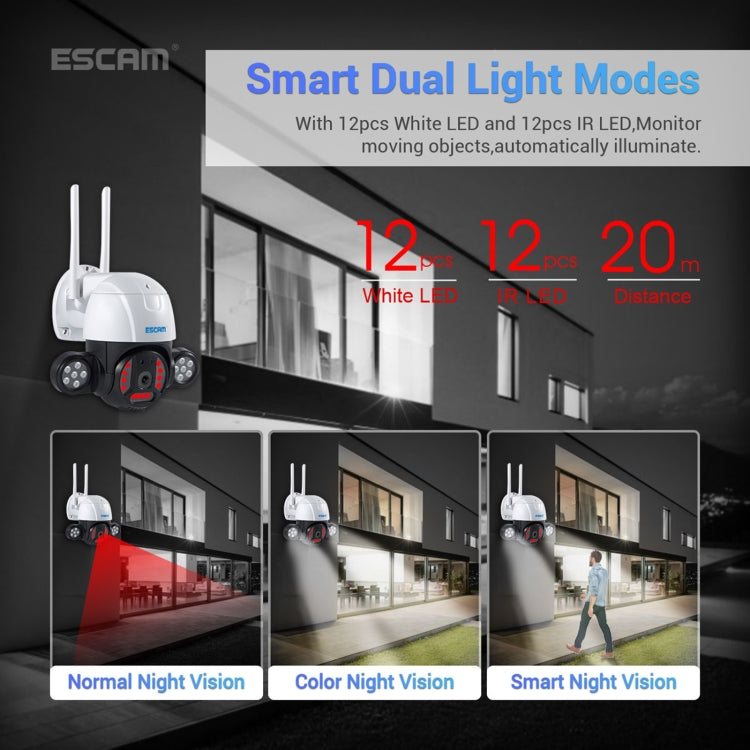 ESCAM QF233 3.0 Million Pixels Smart WiFi IP Camera, Support Auto Tracking & Night Vision & Two Way Audio & TF Card & Onvif, UK Plug - Security by ESCAM | Online Shopping UK | buy2fix