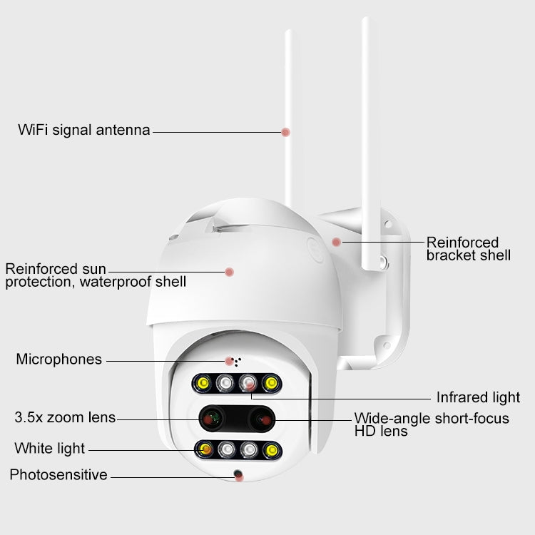 QX48 Pixels 1080P HD Wireless IP Camera, Support Motion Detection & Infrared Night Vision & TF Card(US Plug) - Security by buy2fix | Online Shopping UK | buy2fix