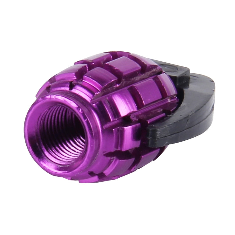 4 PCS Universal Grenade Shaped Car Tire Valve Caps(Purple) - Tire Valve Caps by buy2fix | Online Shopping UK | buy2fix