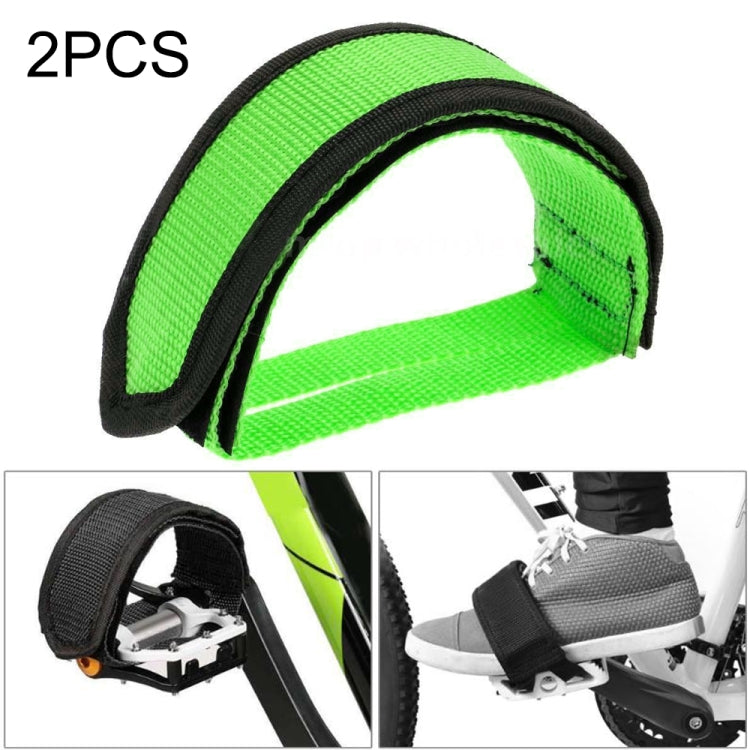 2 PCS Bicycle Pedals Bands Feet Set With Anti-slip Straps Beam Foot(Green) - Outdoor & Sports by buy2fix | Online Shopping UK | buy2fix