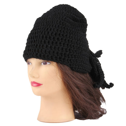 Amurleopard Unisex Barbarian Knit Beanie Octopus Tentacle Cap Winter Warm Face Mask Crochet Hat(Black) - Protective Helmet & Masks by buy2fix | Online Shopping UK | buy2fix