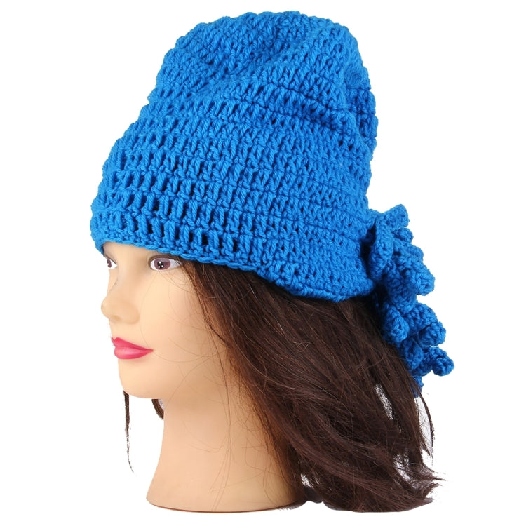 Amurleopard Unisex Barbarian Knit Beanie Octopus Tentacle Cap Winter Warm Face Mask Crochet Hat(Blue) - Protective Helmet & Masks by buy2fix | Online Shopping UK | buy2fix