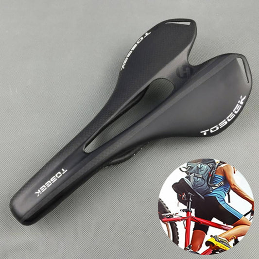 TOSEEK Road Bike Carbon Fiber Seat Bicycle Hollow Seat Saddle, 3K Texture + Extinction(Black) - Outdoor & Sports by TOSEEK | Online Shopping UK | buy2fix