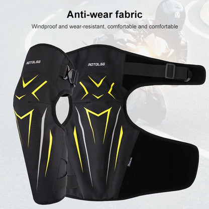 MOTOLSG 2 in 1 Knee Pads Motorcycle Bicycle Riding Warm Fleece Soft Protective Gear with CE Protector (Black Yellow) - Protective Gear by MOTOLSG | Online Shopping UK | buy2fix