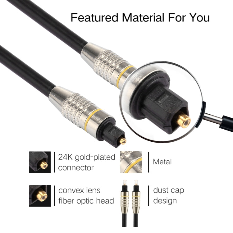 20m OD6.0mm Nickel Plated Metal Head Toslink Male to Male Digital Optical Audio Cable - Audio Optical Cables by buy2fix | Online Shopping UK | buy2fix