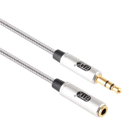 EMK 3.5mm Male to Female Gold-plated Plug Cotton Braided Audio Cable for Speaker / Notebooks / Headphone, Length: 0.5m(Grey) - Consumer Electronics by EMK | Online Shopping UK | buy2fix