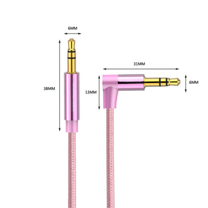 AV01 3.5mm Male to Male Elbow Audio Cable, Length: 1m (Rose Gold) - Aux Cable by buy2fix | Online Shopping UK | buy2fix