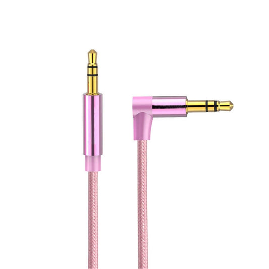 AV01 3.5mm Male to Male Elbow Audio Cable, Length: 1.5m (Rose Gold) - Aux Cable by buy2fix | Online Shopping UK | buy2fix