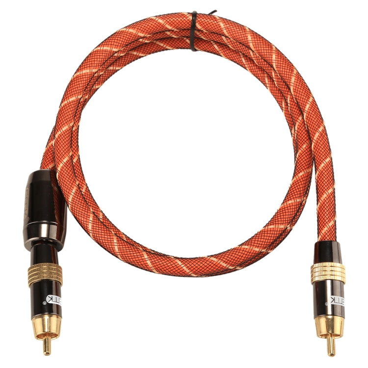 EMK TZ/A 1m OD8.0mm Gold Plated Metal Head RCA to RCA Plug Digital Coaxial Interconnect Cable Audio / Video RCA Cable -  by EMK | Online Shopping UK | buy2fix