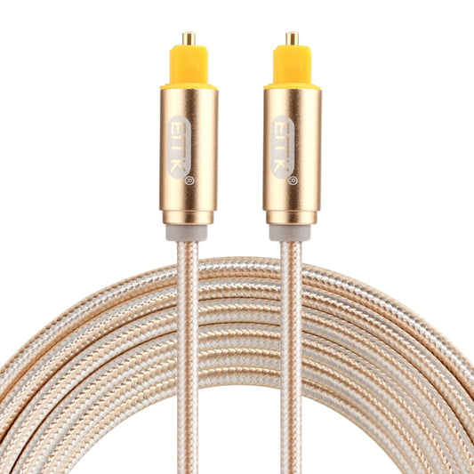 EMK 2m OD4.0mm Gold Plated Metal Head Woven Line Toslink Male to Male Digital Optical Audio Cable(Gold) - Audio Optical Cables by EMK | Online Shopping UK | buy2fix
