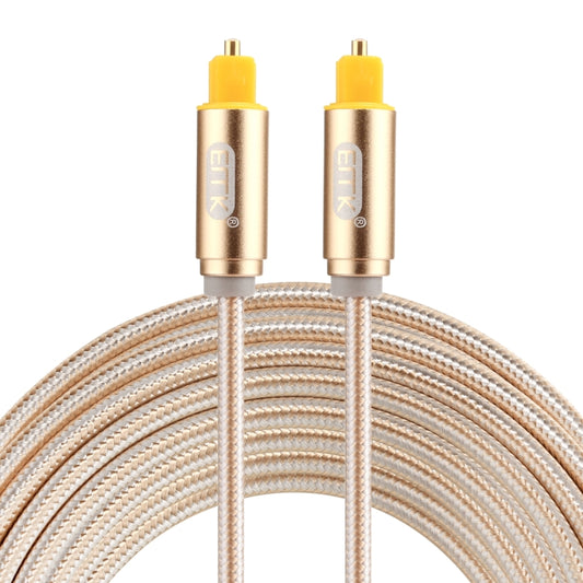 EMK 3m OD4.0mm Gold Plated Metal Head Woven Line Toslink Male to Male Digital Optical Audio Cable(Gold) - Audio Optical Cables by EMK | Online Shopping UK | buy2fix
