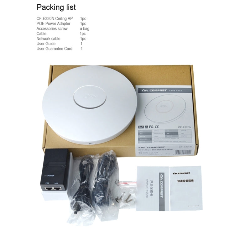 COMFAST CF-E320N MTK7620N 300Mbps/s UFO Shape Wall Ceiling Wireless WiFi AP / Repeater with 7 Colors LED Indicator Light & 48V POE Adapter, Got CE / ROHS / FCC / CCC Certification - Computer & Networking by COMFAST | Online Shopping UK | buy2fix