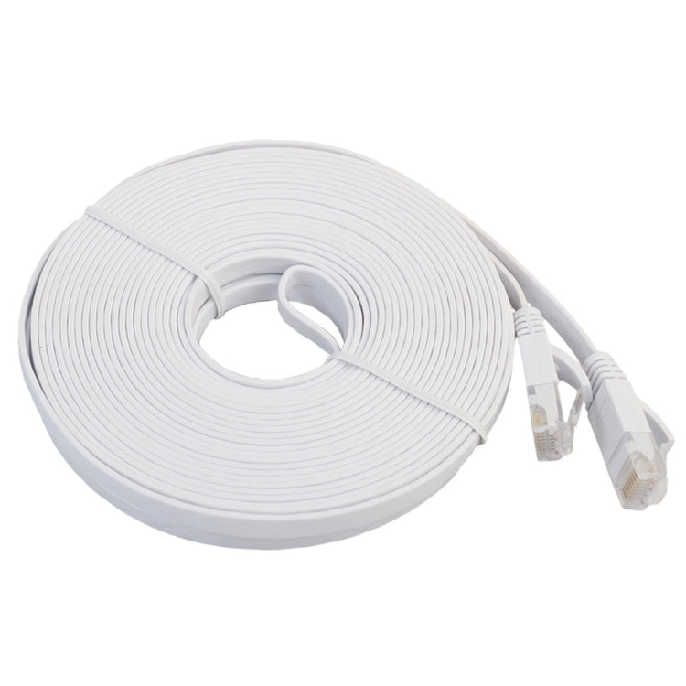 20m CAT6 Ultra-thin Flat Ethernet Network LAN Cable, Patch Lead RJ45 (White) - Lan Cable and Tools by buy2fix | Online Shopping UK | buy2fix