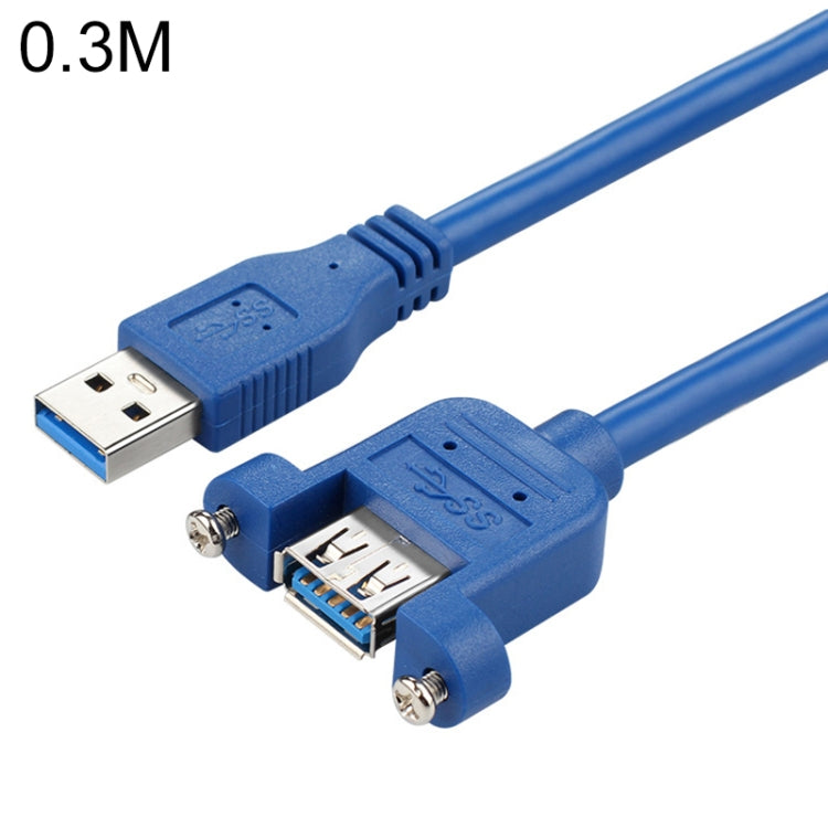 USB 3.0 Male to Female Extension Cable with Screw Nut, Cable Length: 30cm - USB 3.0 by buy2fix | Online Shopping UK | buy2fix