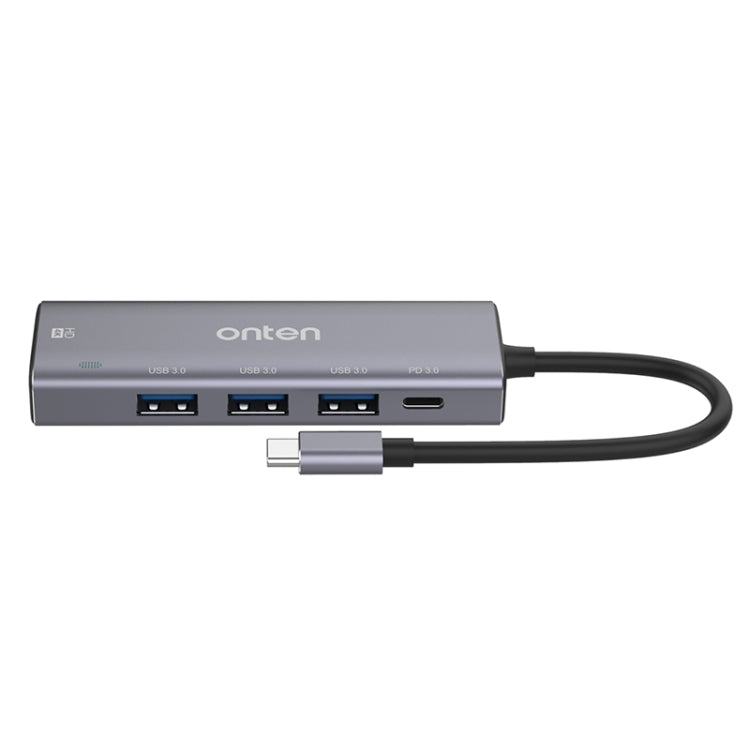 Onten OT-95123 5 in 1 Multifunctional Type-C + USB + HDMI Docking Station, Cable Length: 145mm(Silver) - Computer & Networking by Onten | Online Shopping UK | buy2fix