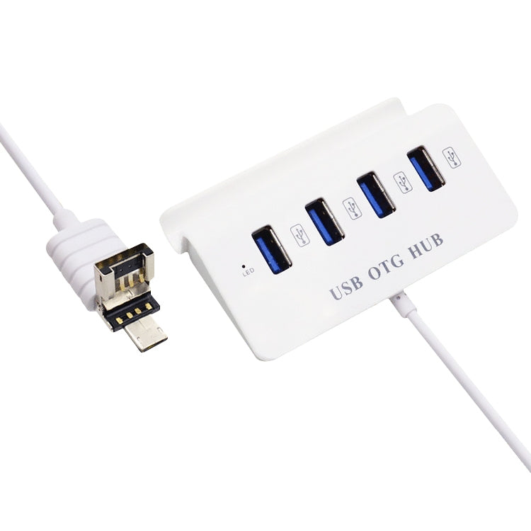 H-506 4 in 1 Micro USB / USB to 4 USB 2.0 Interface OTG Docking Station HUB with Stand Function - USB 2.0 HUB by buy2fix | Online Shopping UK | buy2fix