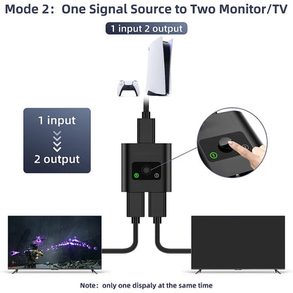 2 In 1 Out 4K HD Video Bi-Direction HDMI Switcher - Switch by buy2fix | Online Shopping UK | buy2fix