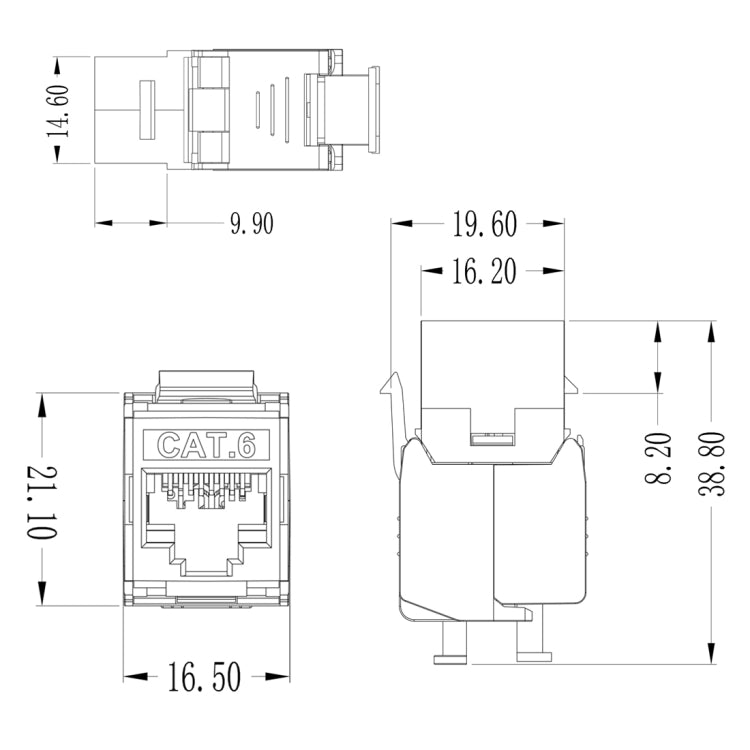 CAT6 Module Class 6 Zinc Alloy Shield Mother Block 1208XHC6 - Others by buy2fix | Online Shopping UK | buy2fix