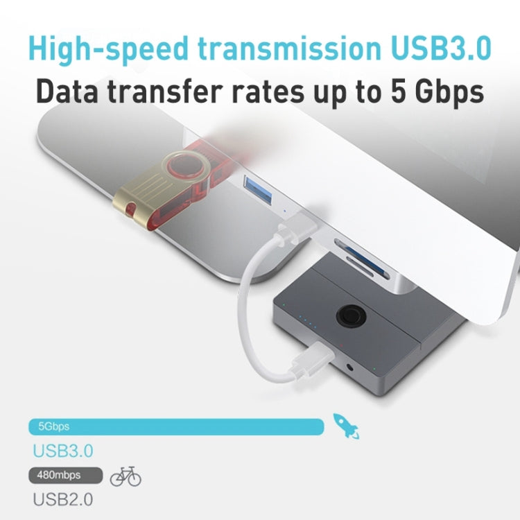 Rocketek HC413 Type-C + USB3.0 x 2 + SD / TF Card Reader HUB Adapter - USB 3.0 HUB by ROCKETEK | Online Shopping UK | buy2fix