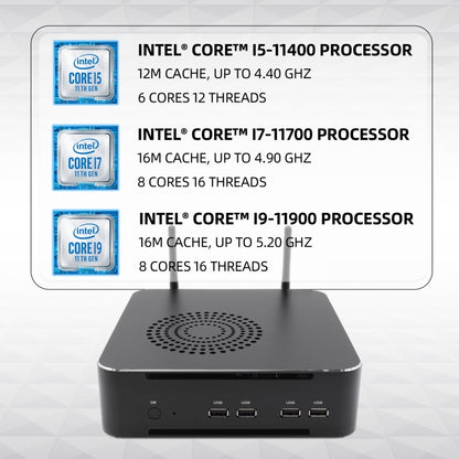 HYSTOU M7 Windows 7/8/10 / Linux System Mini PC, Intel Core i9-11900 Octa-core 16M Cache up to 5.2GHz, 32GB RAM+1TB SSD+1TB HDD, UK Plug - Windows Mini PCs by HYSTOU | Online Shopping UK | buy2fix