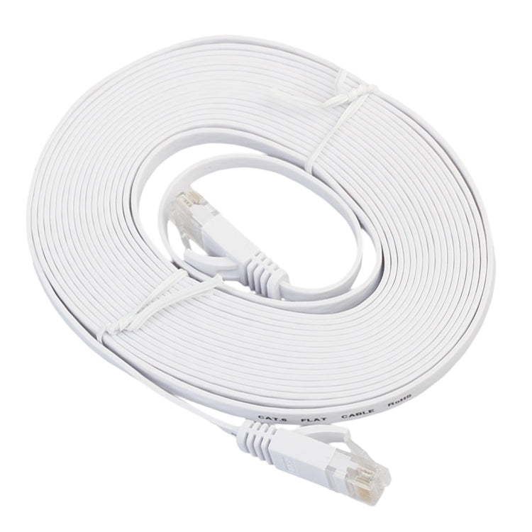 5m CAT6 Ultra-thin Flat Ethernet Network LAN Cable, Patch Lead RJ45(White) - Lan Cable and Tools by buy2fix | Online Shopping UK | buy2fix