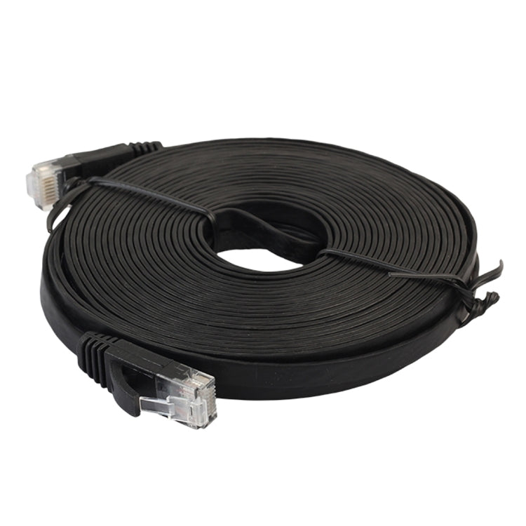 15m CAT6 Ultra-thin Flat Ethernet Network LAN Cable, Patch Lead RJ45 (Black) - Lan Cable and Tools by buy2fix | Online Shopping UK | buy2fix