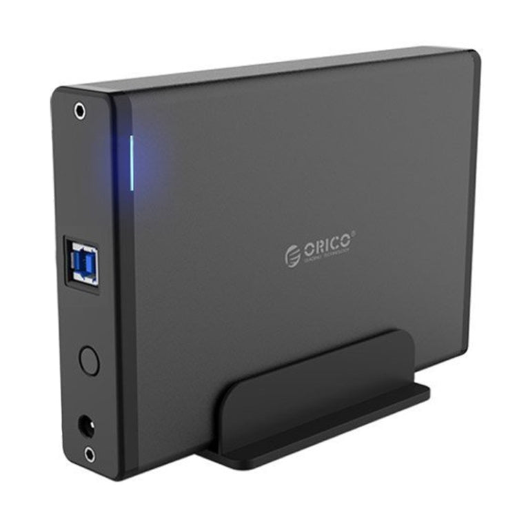 ORICO 7688U3 Vertical Aluminum External Hard Drive Enclosure Storage Case Hard Drive Dock for 3.5 inch SATA HDD(Black) - HDD Enclosure by ORICO | Online Shopping UK | buy2fix