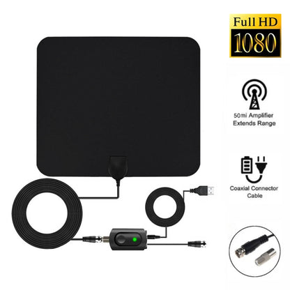 AN-1002 5dBi/25dBi Indoor HDTV Antenna with Sucker, VHF170-230/UHF470-862MHz(Black) - Consumer Electronics by buy2fix | Online Shopping UK | buy2fix