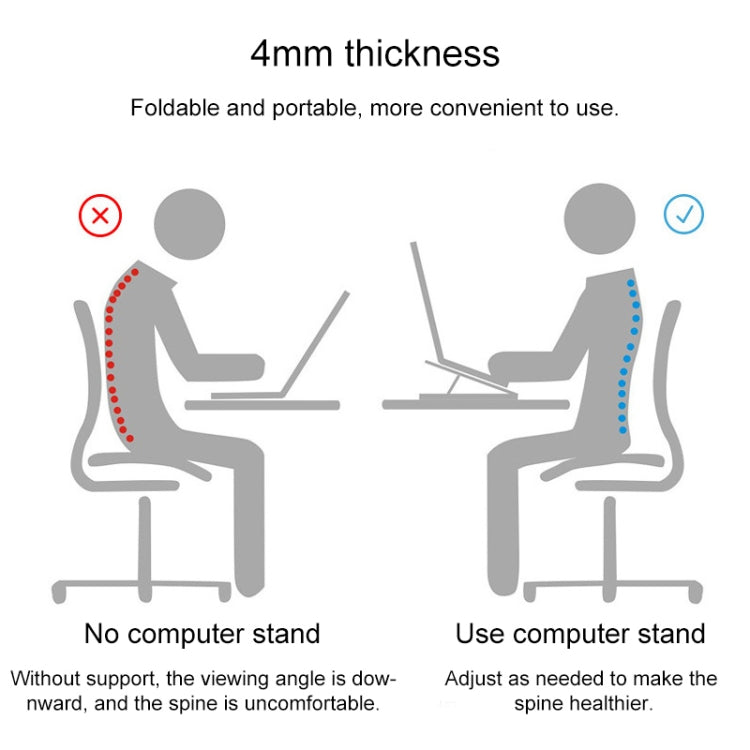 2 PCS Simple Notebook Computer Bracket Adjustable Height Increase Heat Dissipation Base Pad Holder (White) - Computer & Networking by buy2fix | Online Shopping UK | buy2fix