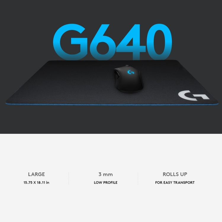 Logitech G640 Cloth Soft E-sport Gaming Mouse Pad, Size: 46 x 40cm (Black) - Mouse Pads by Logitech | Online Shopping UK | buy2fix
