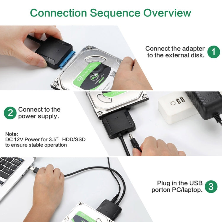 Professional SATA to USB 3.0 Cable Adapter 2.5 / 3.5 inch SSD Hard Drive Expanding Connector - Computer & Networking by buy2fix | Online Shopping UK | buy2fix