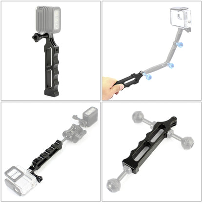 PULUZ Aluminum Alloy Tactical Hand Holder Grip for DJI Osmo Action, GoPro NEW HERO /HERO7 /6 /5 /5 Session /4 Session /4 /3+ /3 /2 /1, Xiaoyi and Other Action Cameras(Black) - Diving Accessories by PULUZ | Online Shopping UK | buy2fix