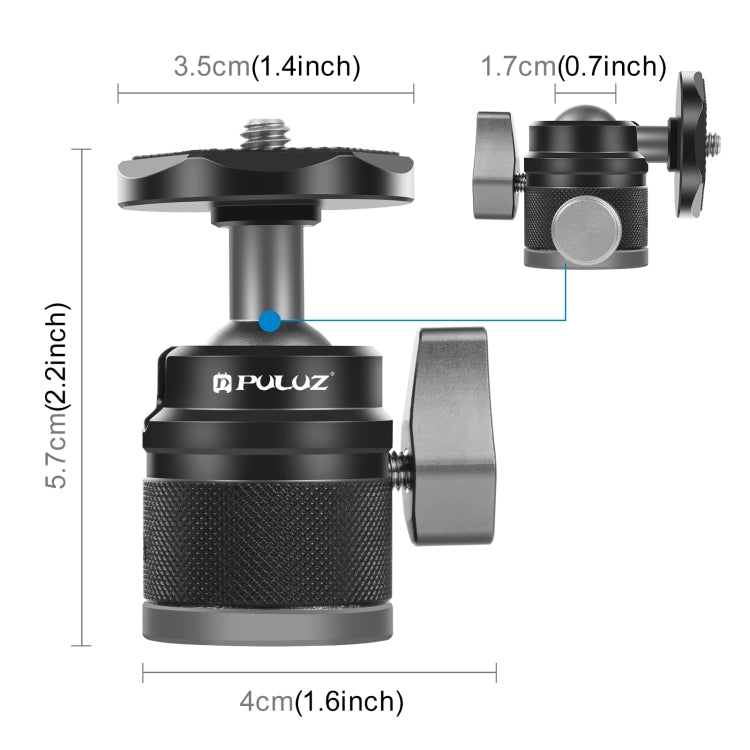 PULUZ 360 Panorama Aluminum Alloy Tripod Ball Head Adapter with Knob Lock(Black) - Camera Accessories by PULUZ | Online Shopping UK | buy2fix