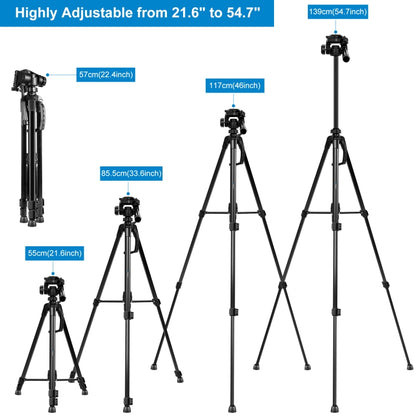 PULUZ Aluminum Selfie Live Tripod Mount with Three-dimensional Head & Phone Clamp(Black) - Tripods by PULUZ | Online Shopping UK | buy2fix