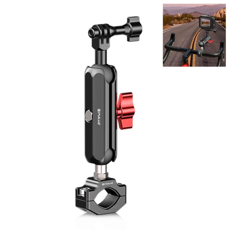 PULUZ Motorcycle Rearview Large Clamp CNC Metal Magic Arm Rod Mount - Bicycle Handlebar Mount by PULUZ | Online Shopping UK | buy2fix