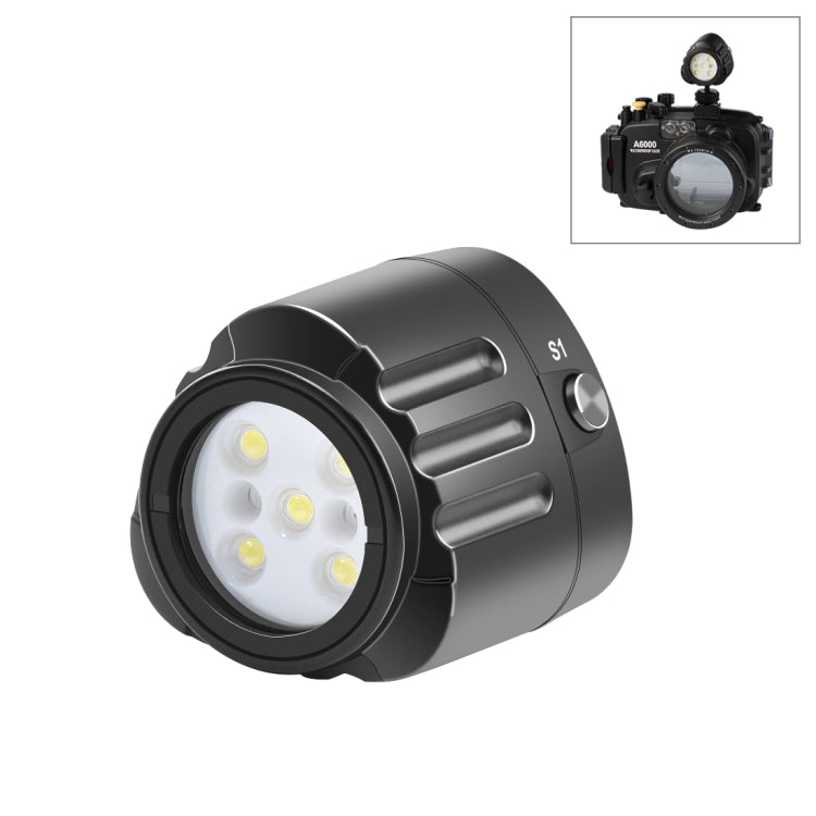 PULUZ 40m Underwater LED Photography Fill Light 1000LM 3.7V/1100mAh Diving Light for GoPro, Insta360, DJI and Other Action Cameras(Black) - Waterproof Light by PULUZ | Online Shopping UK | buy2fix