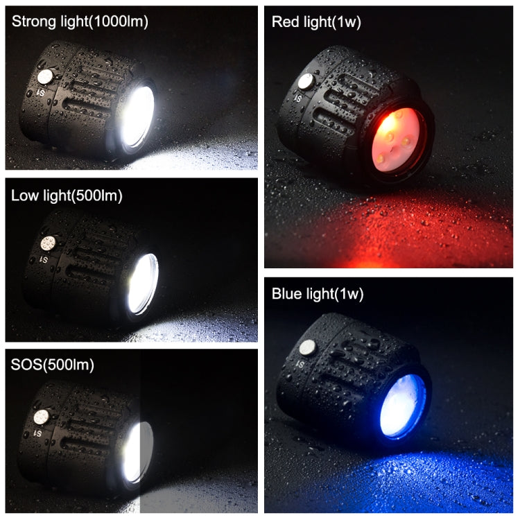 PULUZ 40m Underwater LED Photography Fill Light 1000LM 3.7V/1100mAh Diving Light for GoPro Hero11 Black / HERO10 Black / HERO9 Black /HERO8 / HERO7 /6 /5 /5 Session /4 Session /4 /3+ /3 /2 /1, Insta36 ... R, DJI Osmo Action and Other Action Cameras(Black) - DJI & GoPro Accessories by PULUZ | Online Shopping UK | buy2fix