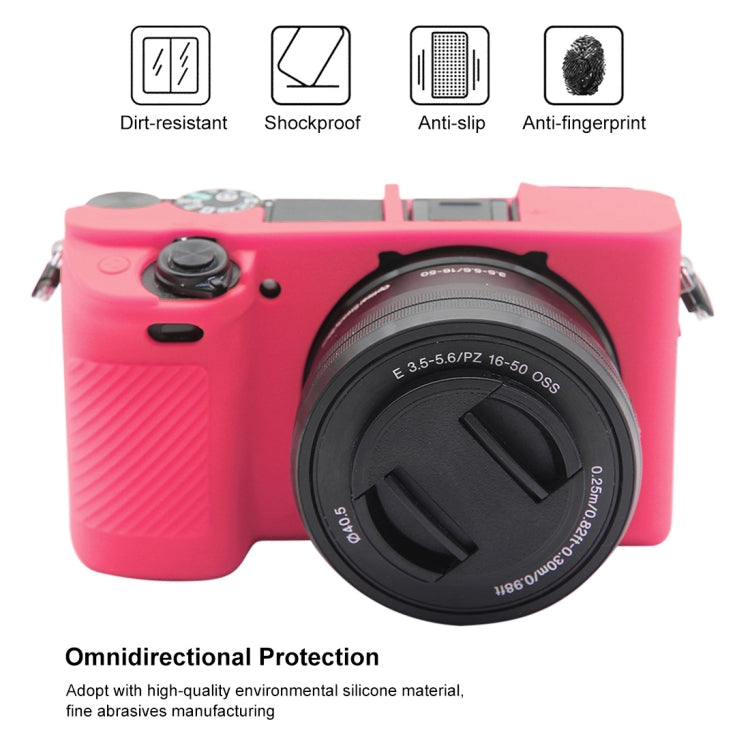 PULUZ Soft Silicone Protective Case for Sony ILCE-6300 / A6400(Rose Red) - Protective Case by PULUZ | Online Shopping UK | buy2fix