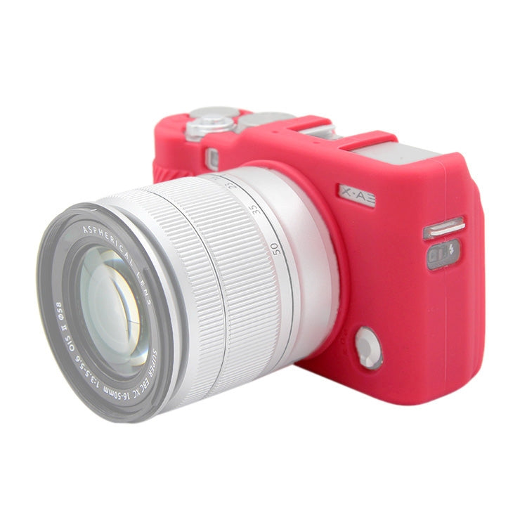 PULUZ Soft Silicone Protective Case for FUJIFILM X-A3 / X-A10(Rose Red) - Camera Accessories by PULUZ | Online Shopping UK | buy2fix