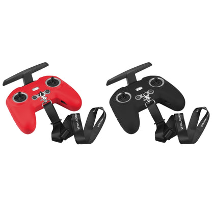 For DJI FPV Combo Remote Control PULUZ Silicone Protective Case with Neck Strap(Red) - DJI & GoPro Accessories by PULUZ | Online Shopping UK | buy2fix