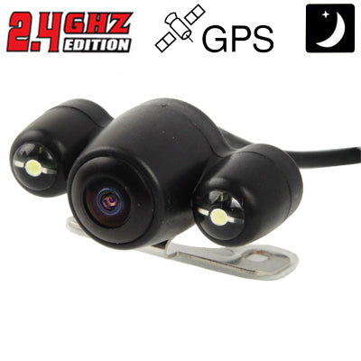 2.4G Wireless GPS Night Vision Car Rear View Backup Camera with 2 LED, Wide viewing angle: 120° (WX808EBS)(Black) - In Car by buy2fix | Online Shopping UK | buy2fix