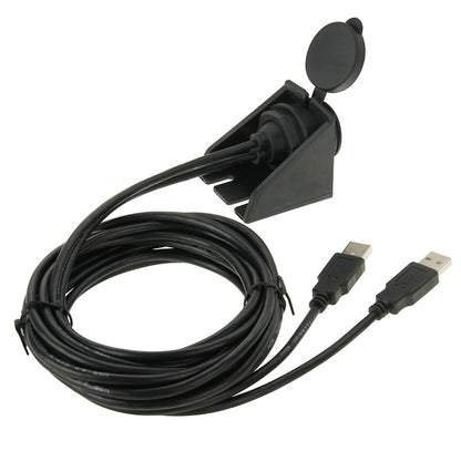 2 USB 2.0 Male to Female Extension Cable with Car Flush Mount, Length: 2m - In Car by buy2fix | Online Shopping UK | buy2fix