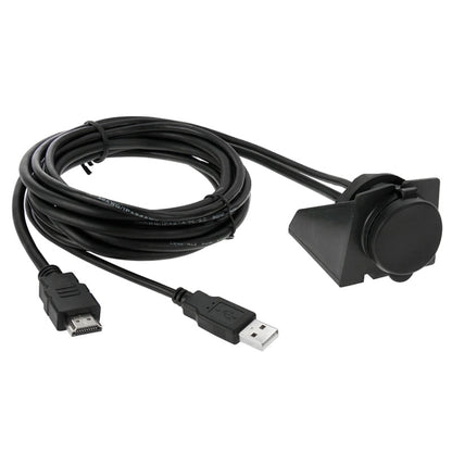 USB 2.0 & HDMI (Type-A) Male to Female Extension Cable, Length: 2m - In Car by buy2fix | Online Shopping UK | buy2fix