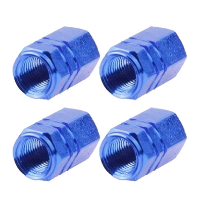 Blue Anodized Aluminum Tire Valve Stem Caps 4 pcs(Blue) - In Car by buy2fix | Online Shopping UK | buy2fix