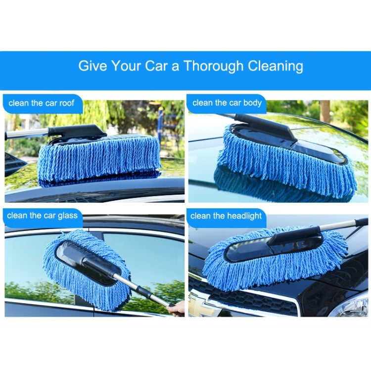 Car Cleaning Tools Car Washing Dewaxing Shan Cotton Brush Mop with Retractable Stainless Steel Tube(Grey) - Car washing supplies by buy2fix | Online Shopping UK | buy2fix