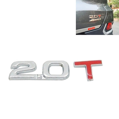 3D Universal Decal Chromed Metal 2.0T Car Emblem Badge Sticker Car Trailer Gas Displacement Identification, Size: 8.5x2.5 cm - 3D Metal Sticker by buy2fix | Online Shopping UK | buy2fix